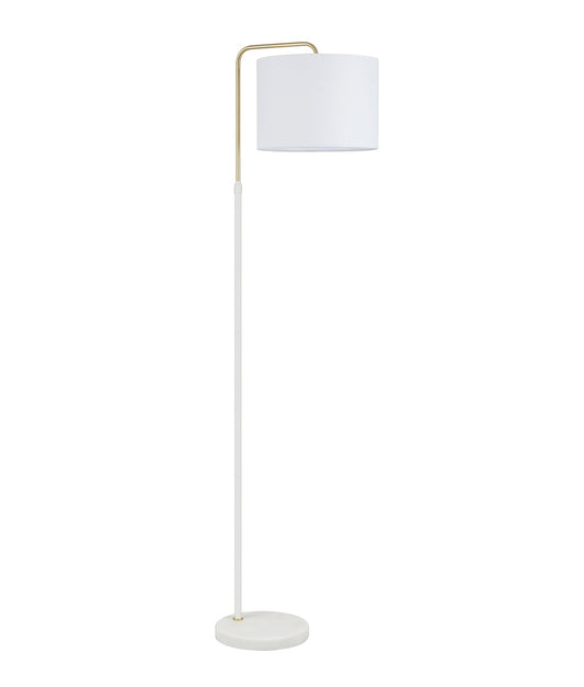 ARRIBA: Drum Shade with Marble Base Height Adjustable Floor Lamps