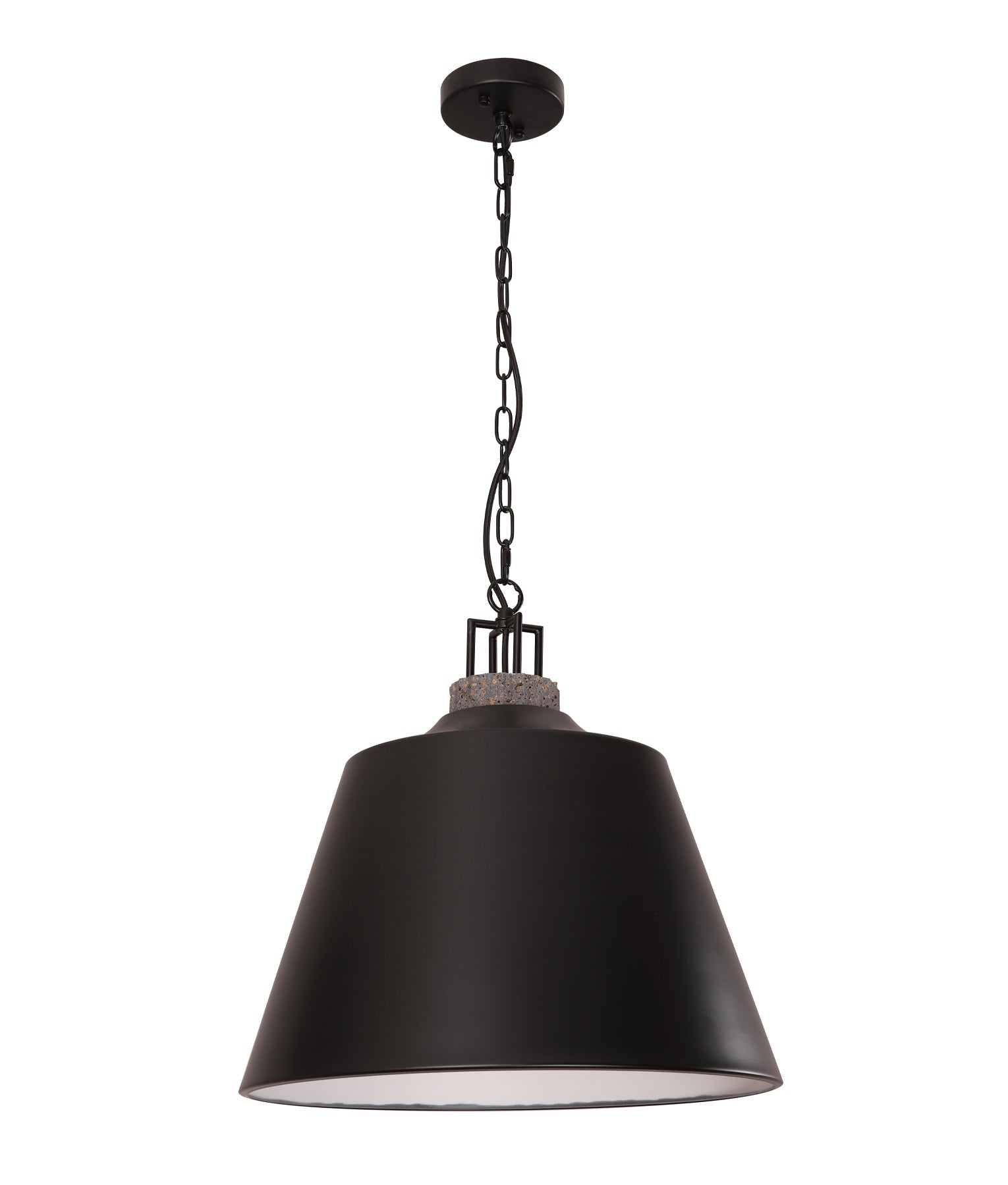 CLOCHE: Interior Metal Shade with Travertine Highlight Bell Shape Pend ...