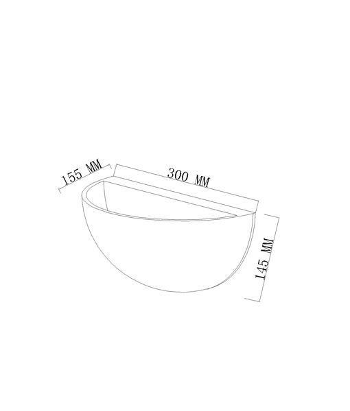 GOMO: LED Exterior Cement Grey Concrete Semicircle Wall Light IP65