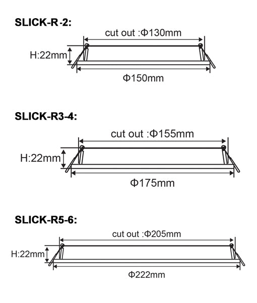 SLICK: LED Slim Dimmable Recessed Downlights (Round)