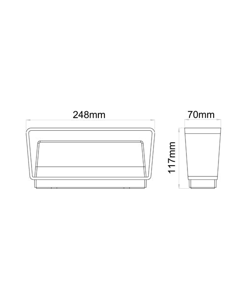TOPA: LED Exterior Surface Mounted Rectangular Up/Down Wall Lights IP65