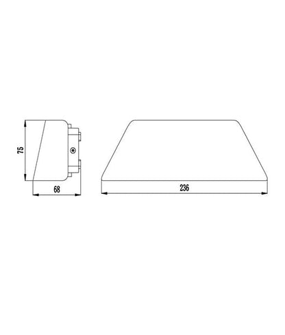 ATEN: LED Exterior Surface Mounted Curved Up/Down Wall Lights IP65