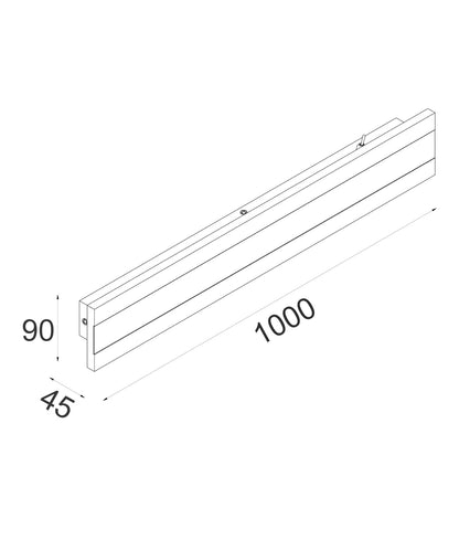 BANDA: LED Tri-CCT Rectangular with Frosted Diffuser Wall Lights IP65