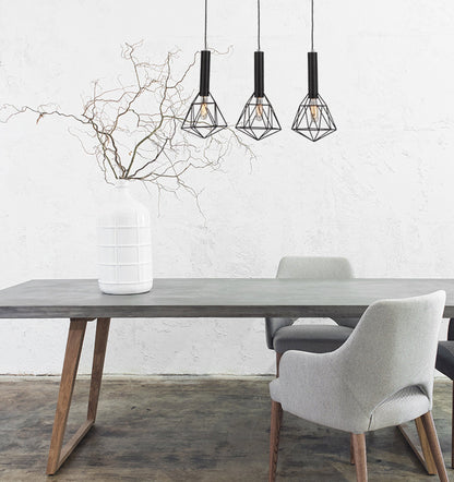 BLACKBAND & WHITEBAND Pendant Light 3x Bird Cage With Bar Base