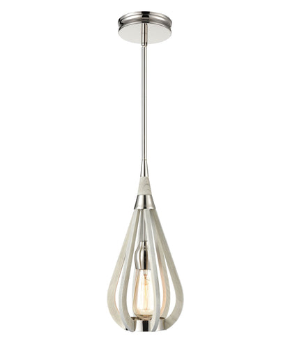 BONITO: Rustic Small Taupe / Winter Moss Wood Tear Drop Pendant Light