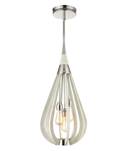 BONITO: Rustic Medium Taupe / Winter Moss Wood Tear Drop Pendant Light