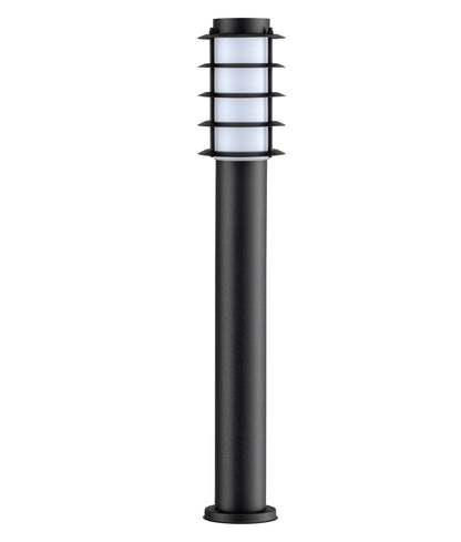 BORDA: E27 Surface Mounted Louvred Black Bollard Lights IP44