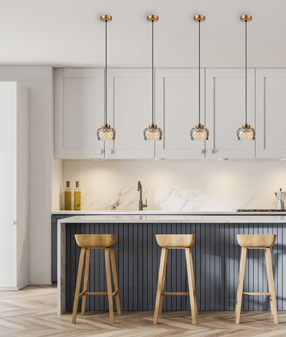 CARAMELLE: Interior LED Tri-CCT Glass with Segments Ellipse Pendant Lights