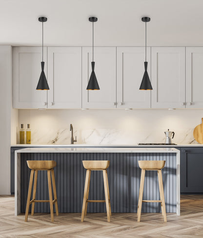 CAVIAR: Black Cone Shape Pendant Light