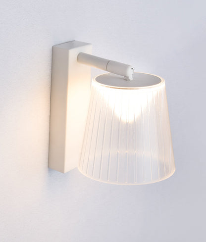 CHESTER: City Series LED Wall White 1 Switch Clear PS Shade Wall Lights