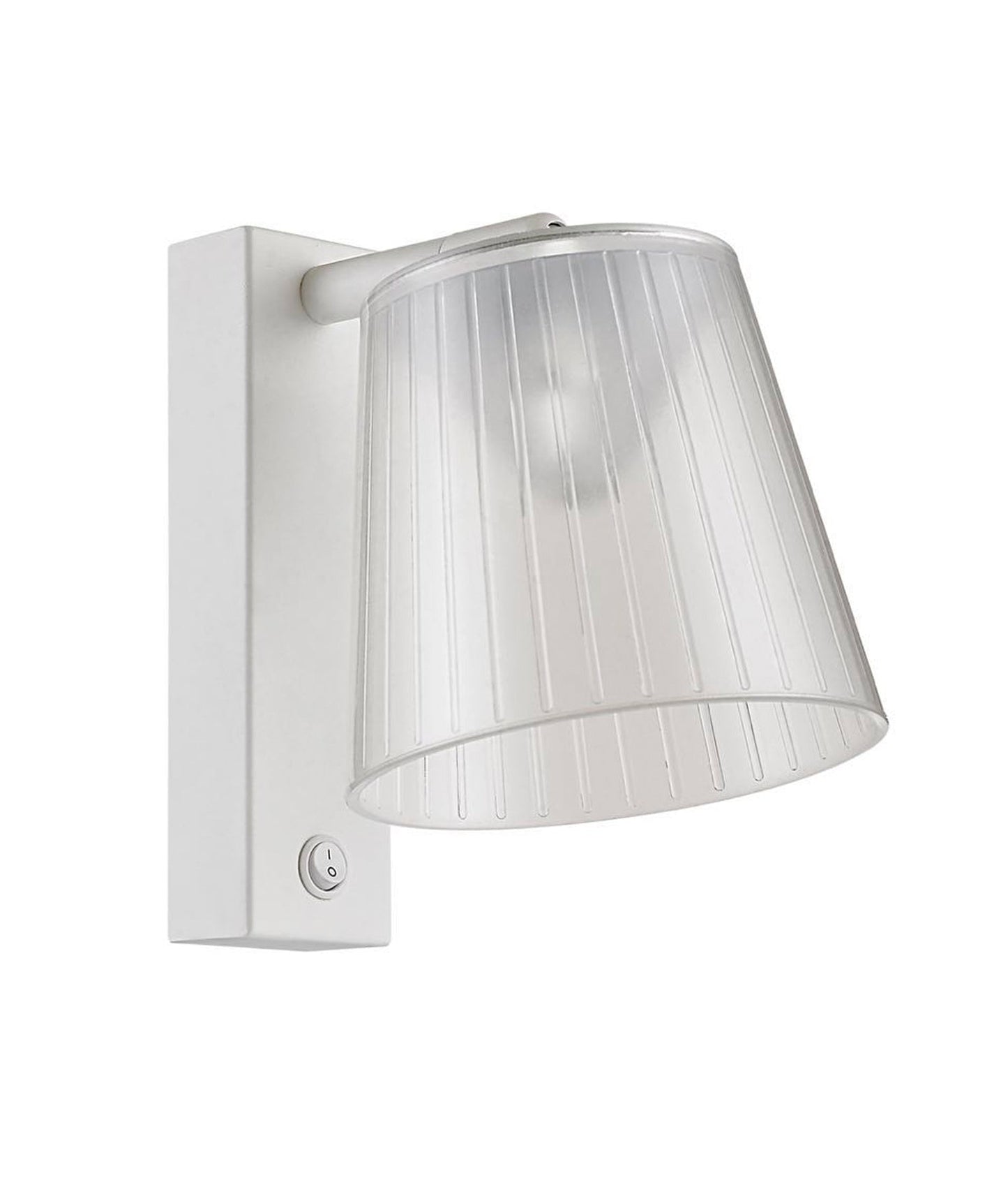 CHESTER: City Series LED Wall White 1 Switch Clear PS Shade Wall Lights