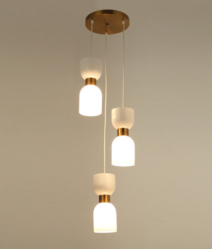 CLESSIDRA:  Interior Mirror Finish Smokey Black / Opal Glass Ellipse Multiple Round Base Pendant Lights