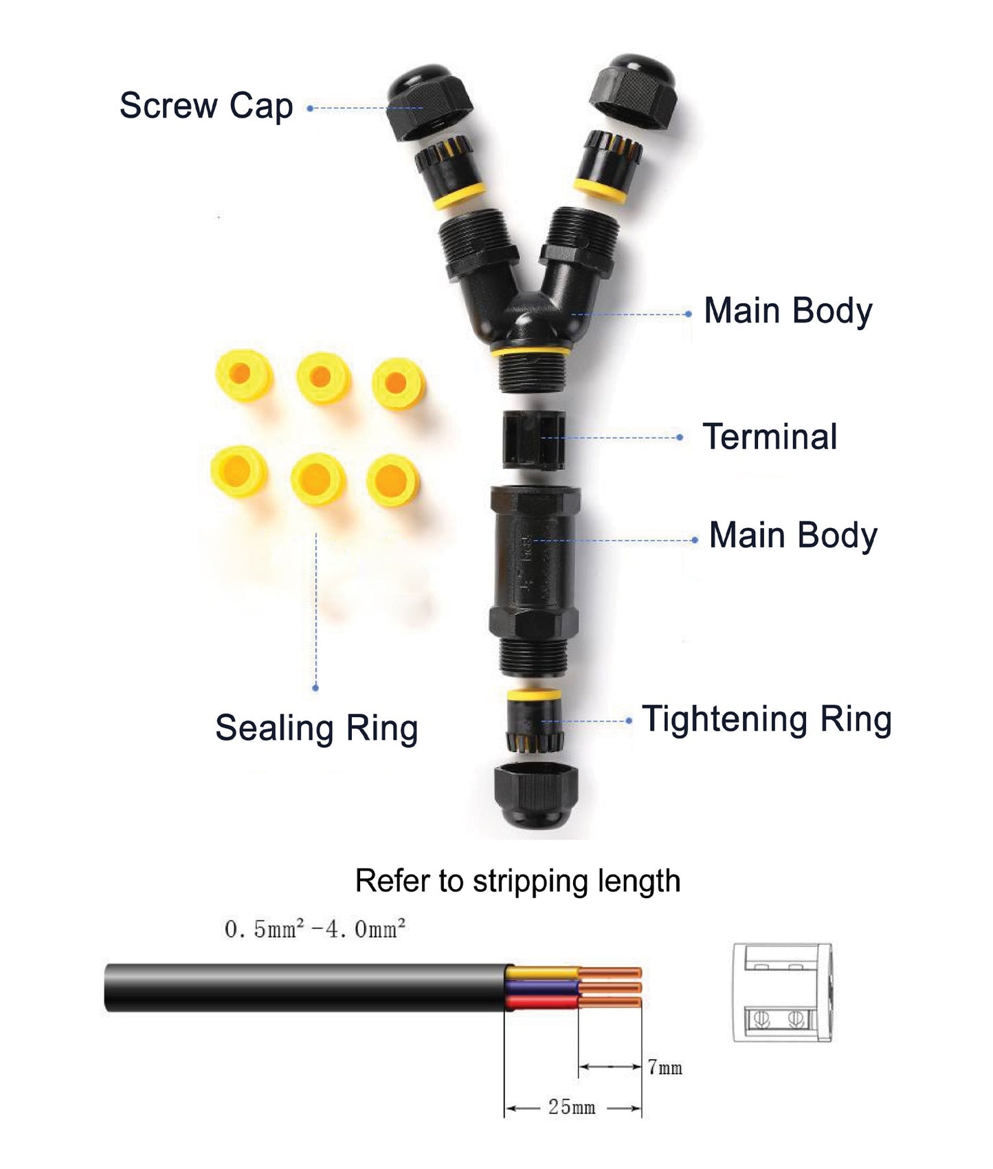 CONN006-007: Waterproof Connector IP68