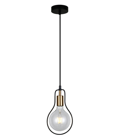 CONTOUR: Interior Black Wire Pear Shape Pendant Light