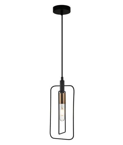 CONTOUR: Interior Black Wire Rectangular Shape Pendant Light