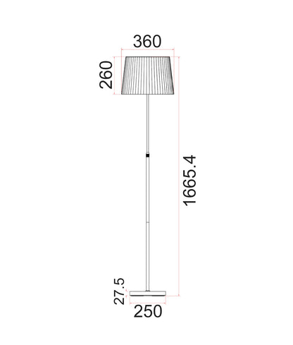 CRECER: Interior Slanted Pleated Shade Height Adjustable Floor Lamps