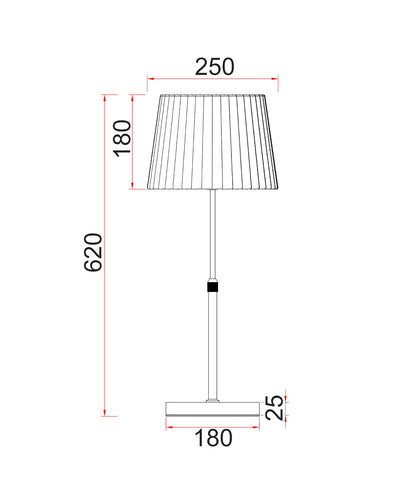 CRECER: Interior Slanted Pleated Shade Height Adjustable Table Lamps