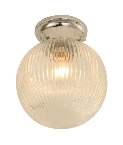 D.I.Y. Batten Fix Ceiling Lights - Large Spherical Ribbed Shape Fixtures