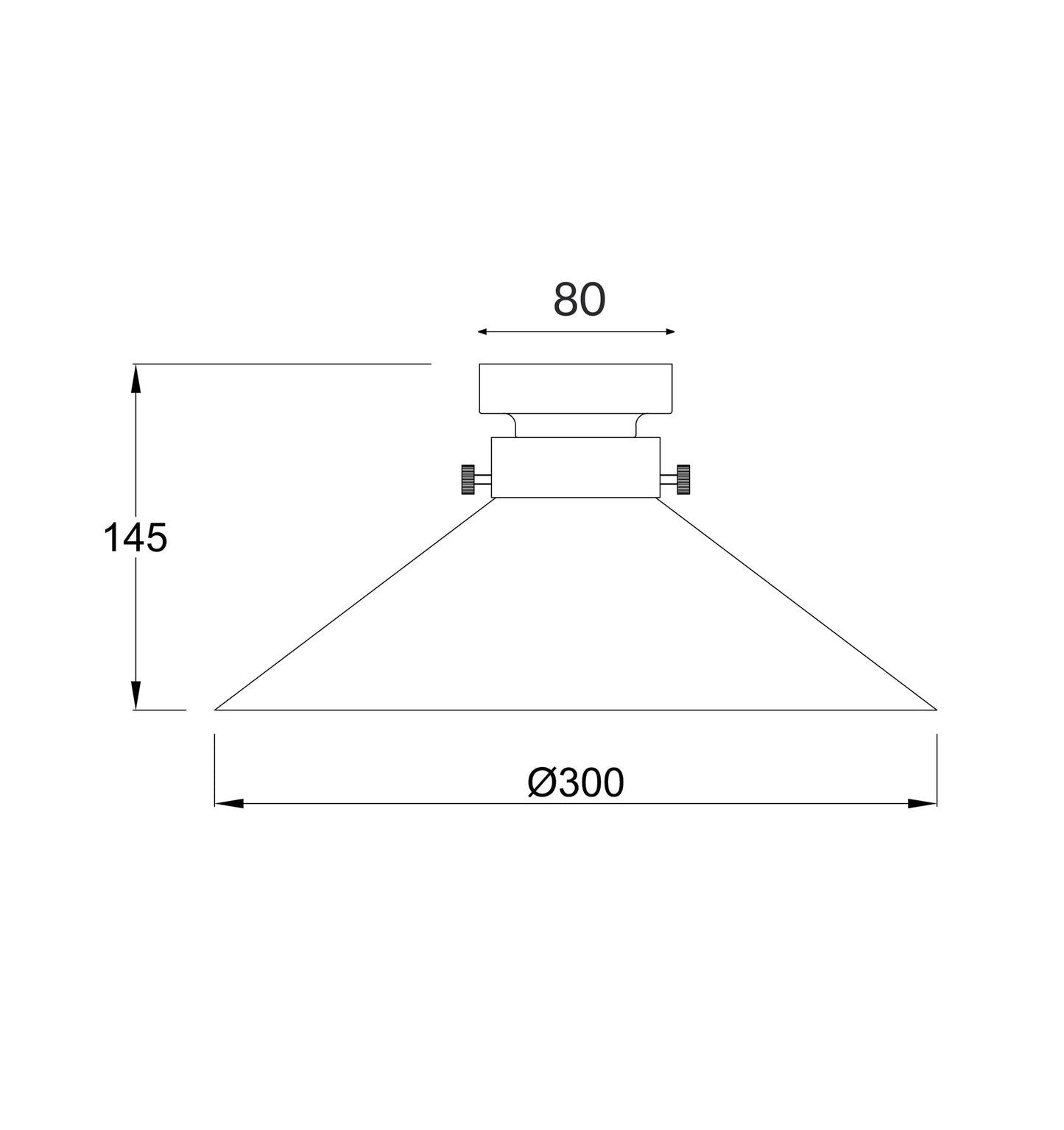 D.I.Y. Batten Fix Ceiling Lights - Large Cone Shape Fixtures