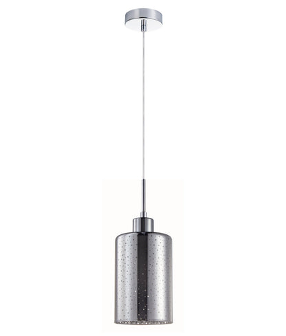 ESPEJO3: Interior Iron & Chrome Oblong Glass with Dotted Effect Pendant Lights