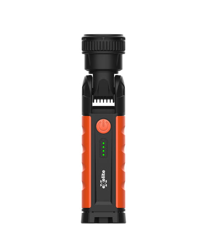 Adjustable Zoom Torch: LED 180° Rechargeable 900LM Flood Spot Beam Torch IP54 IK08
