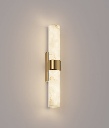 FLECHA: Interior Curved Faux Marble with Veining Effect Wall Lights