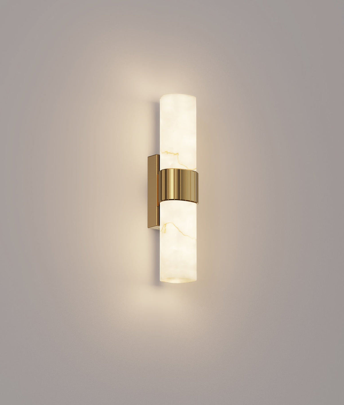 FLECHA: Interior Curved Faux Marble with Veining Effect Wall Lights