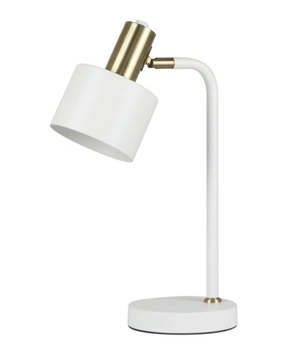FLOTAR: Interior Cylinder Iron Shade with Antique Brass Highlight Table Lamps