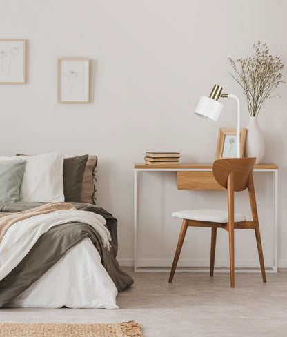 FLOTAR: Interior Cylinder Iron Shade with Antique Brass Highlight Table Lamps