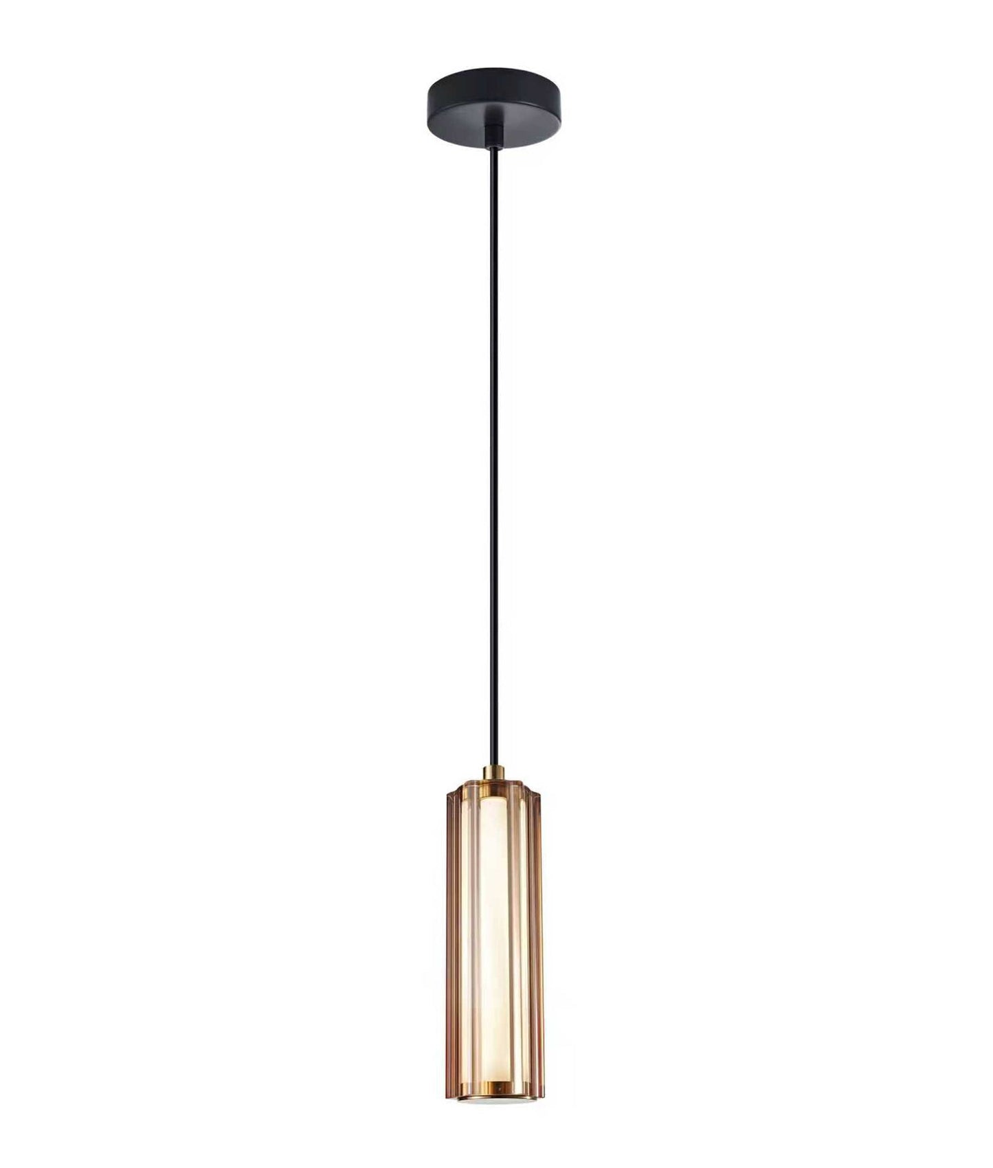 FRECCIA: Interior LED Tri-CCT Glass with Curve Cylinder Pendant Lights