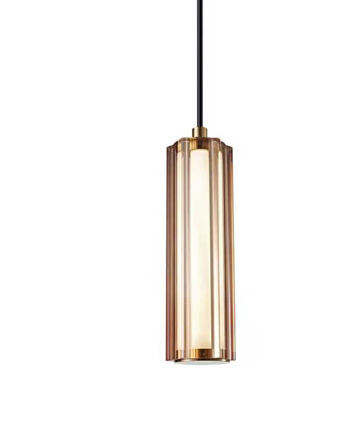 FRECCIA: Interior LED Tri-CCT Glass with Curve Cylinder Pendant Lights