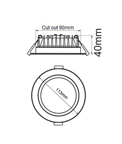 GALTRI: LED Dimmable Tri-CCT Fixed White Recessed Downlights