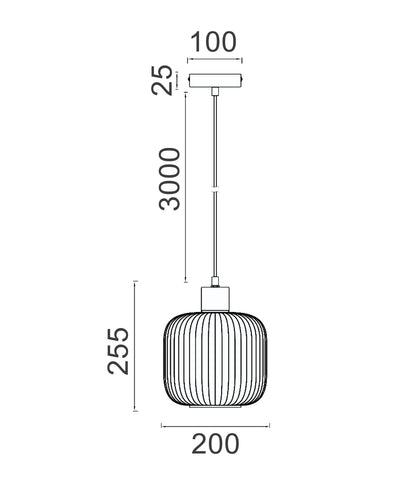 GOMITAS: Interior Translucent Glass Shade with Brass Highlight Pendant Lights