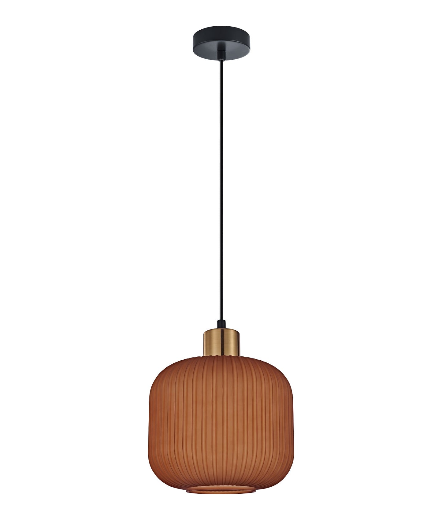 GOMITAS: Interior Translucent Glass Shade with Brass Highlight Pendant Lights