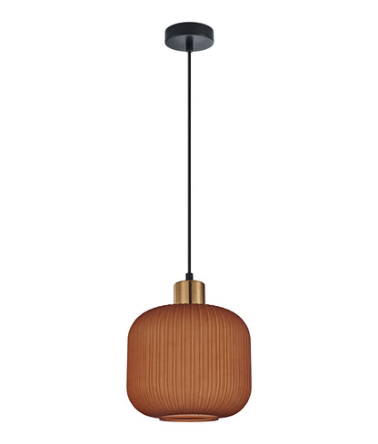GOMITAS: Interior Translucent Glass Shade with Brass Highlight Pendant Lights