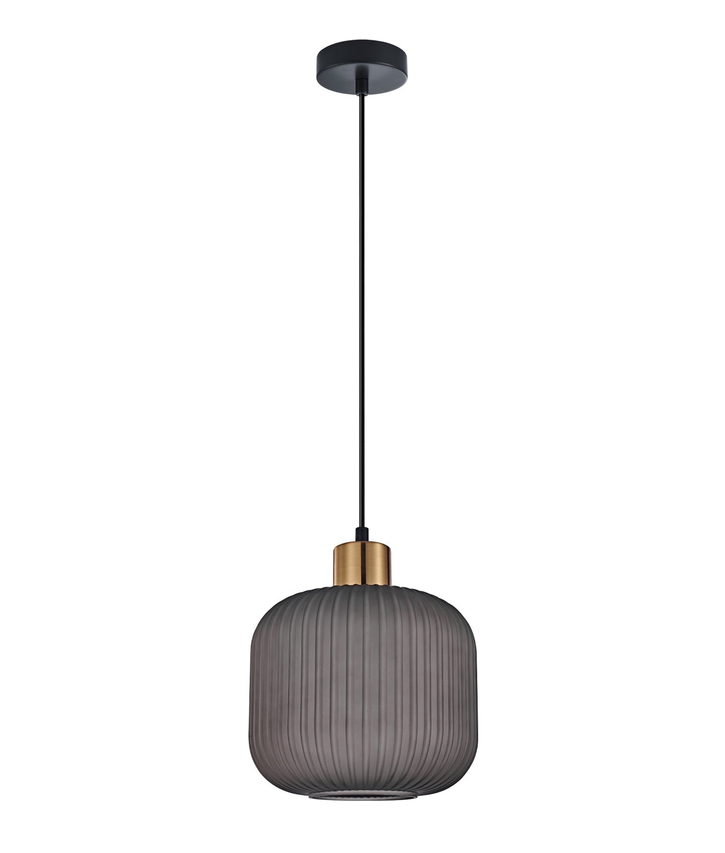GOMITAS: Interior Translucent Glass Shade with Brass Highlight Pendant Lights