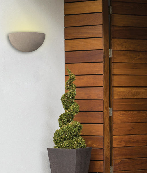 GOMO: LED Exterior Cement Grey Concrete Semicircle Wall Light IP65