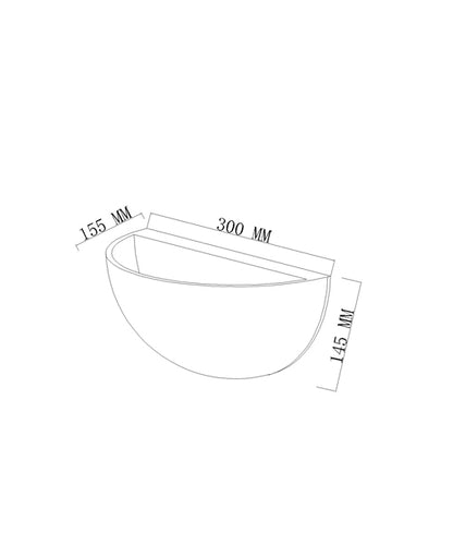 GOMO: LED Exterior Cement Grey Concrete Semicircle Wall Light IP65