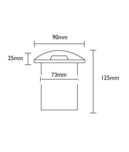 MR16 Recessed Inground Up Lights (Small Faceplate) IP67 (Cut out: Ø73mm)
