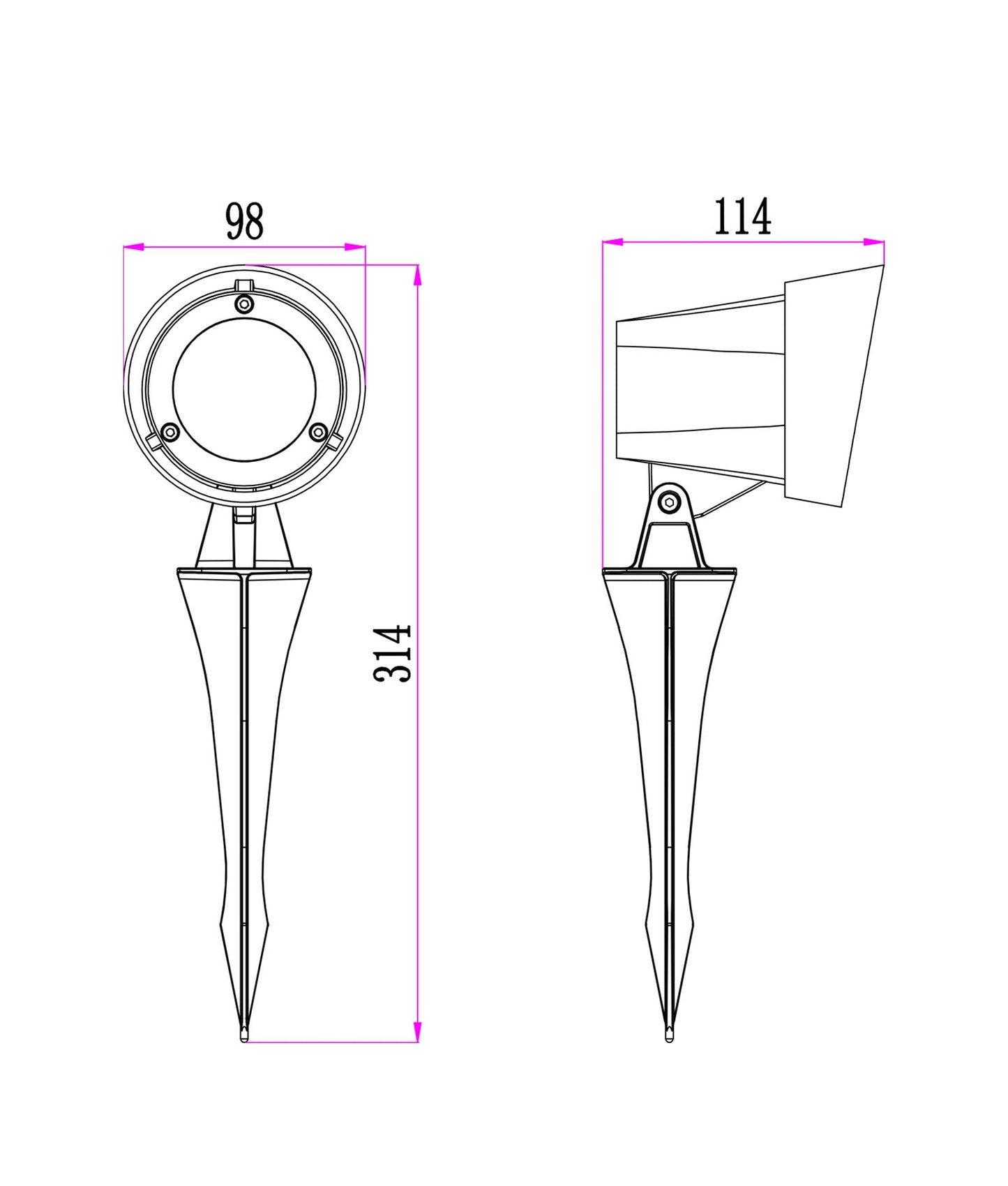 KOLEC: Exterior LED Garden Spike Light IP65