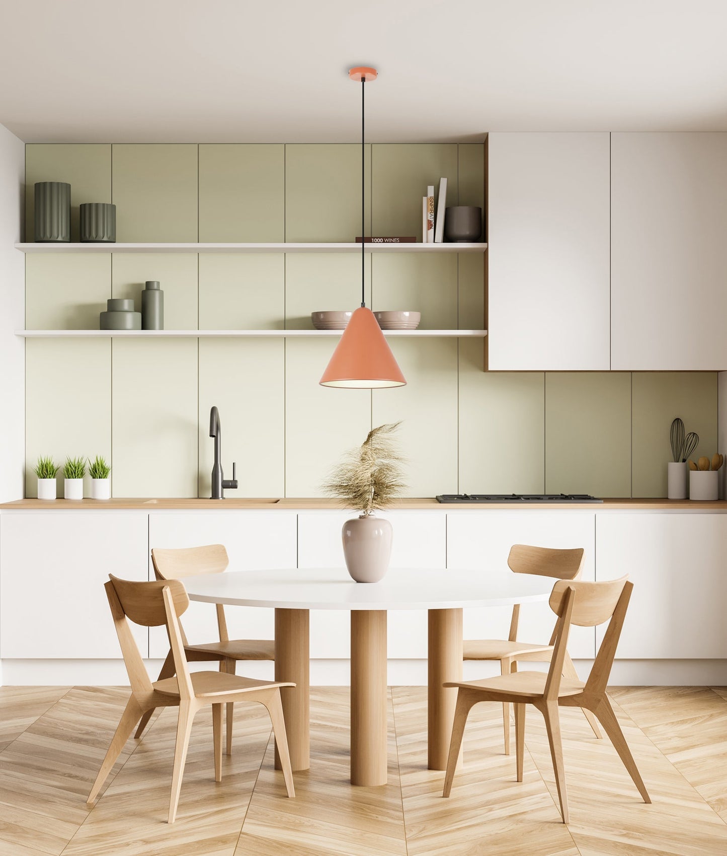 KONUS: Interior Iron Shade with Frosted Diffuser Pendant Lights