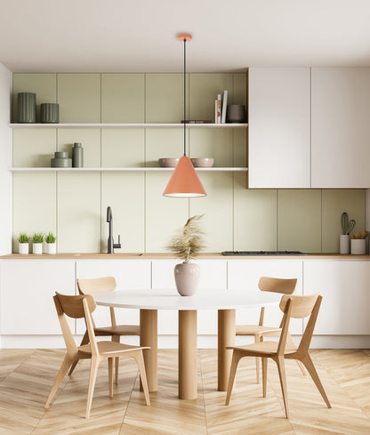 KONUS: Interior Iron Shade with Frosted Diffuser Pendant Lights