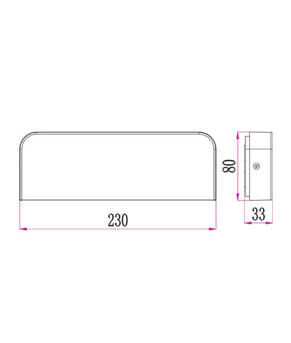 KUK: LED Surface Mounted Rectangular Wall Lights IP54