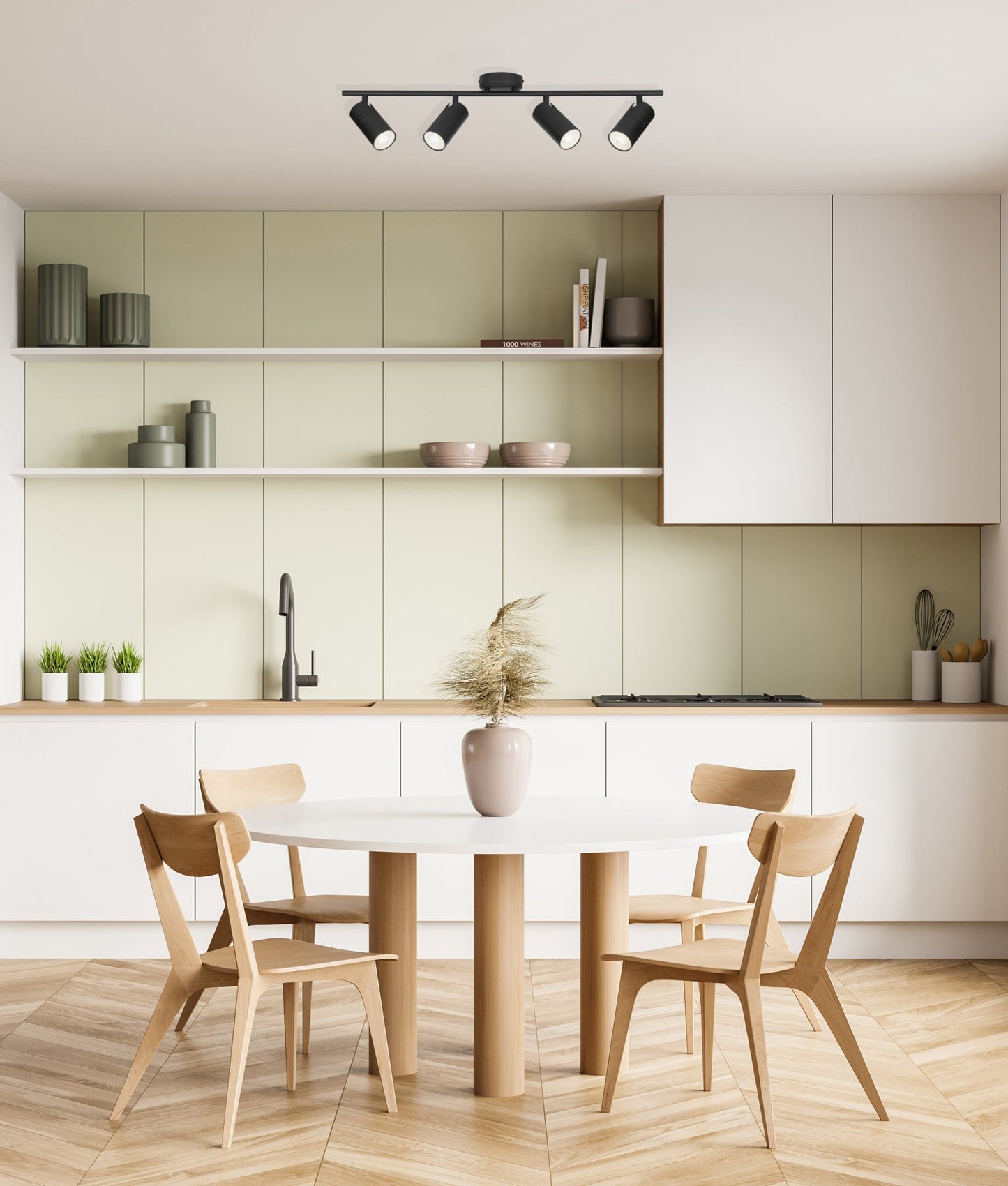 LENGAN: Interior Four Heads Adjustable Round Base Spot Lights