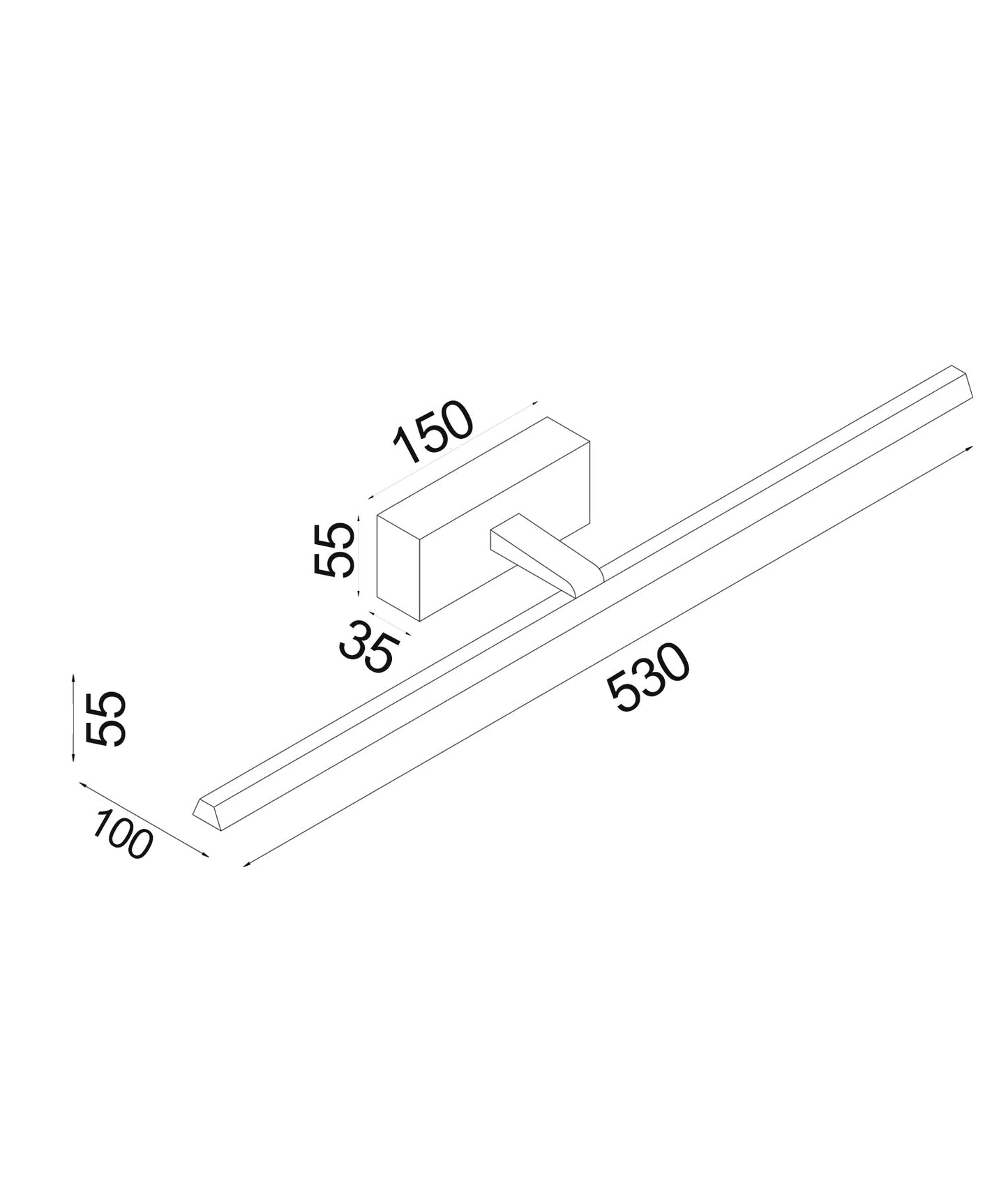 LINEAL: Interior LED Tri-CCT Dimmable Vanity / Picture Wall Lights IP44 (L530mm)