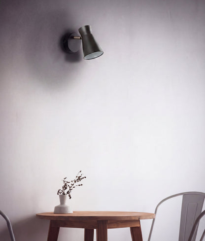 MECTO: Interior Cone Iron Adjustable Shade Antique Brass Highlight Wall Lights