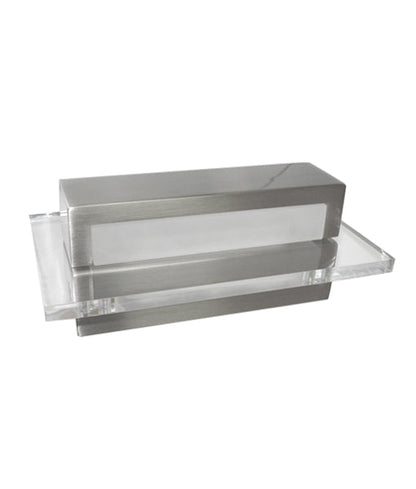 NEW YORK: City Series LED Interior Satin Nickel With Clear Acrylic Border Rectangular Wall Light