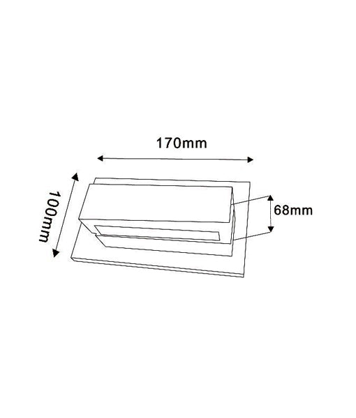 NEW YORK: City Series LED Interior Satin Nickel With Clear Acrylic Border Rectangular Wall Light