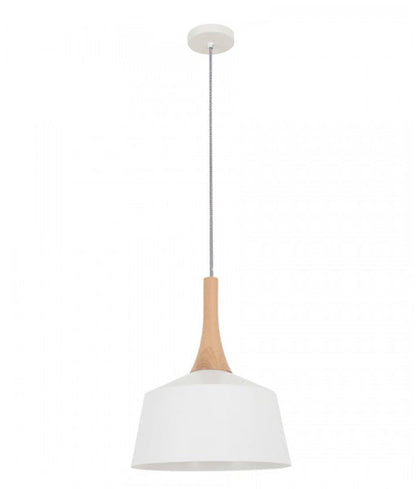 NORDIC: Modern Scandinavian Small Dome Shape Steel & Wood Pendant Lights
