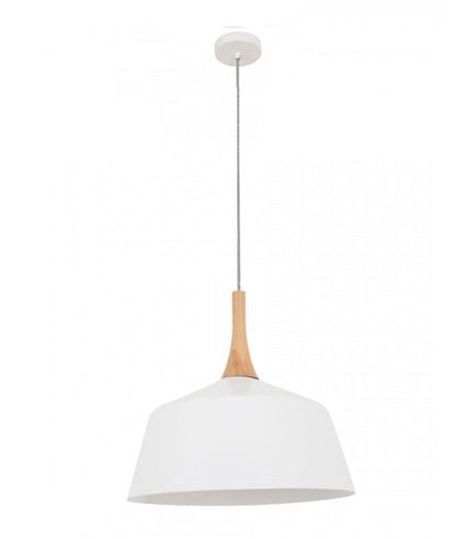 NORDIC: Modern Scandinavian Medium Dome Shape Steel & Wood Pendant Lights